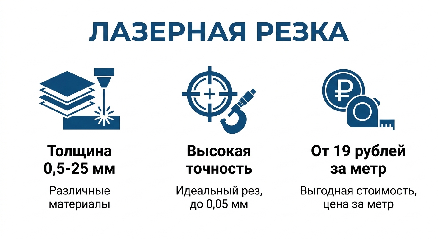 Параметры лазерной резки металла: 0,5-25 мм