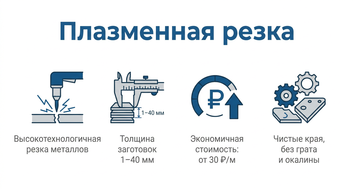 Параметры плазменной резки металла 1-40 мм