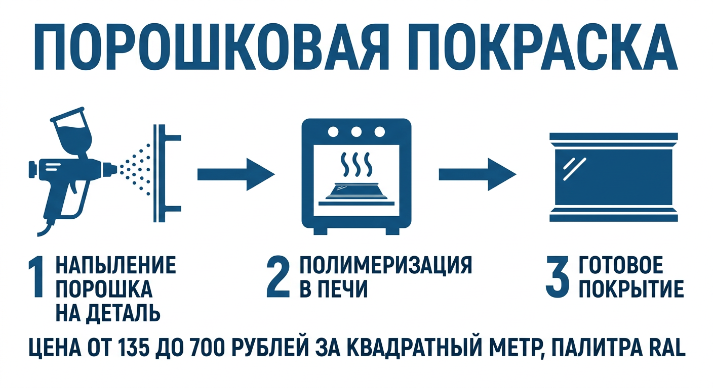 Порошковая покраска металла: RAL, цена за м2
