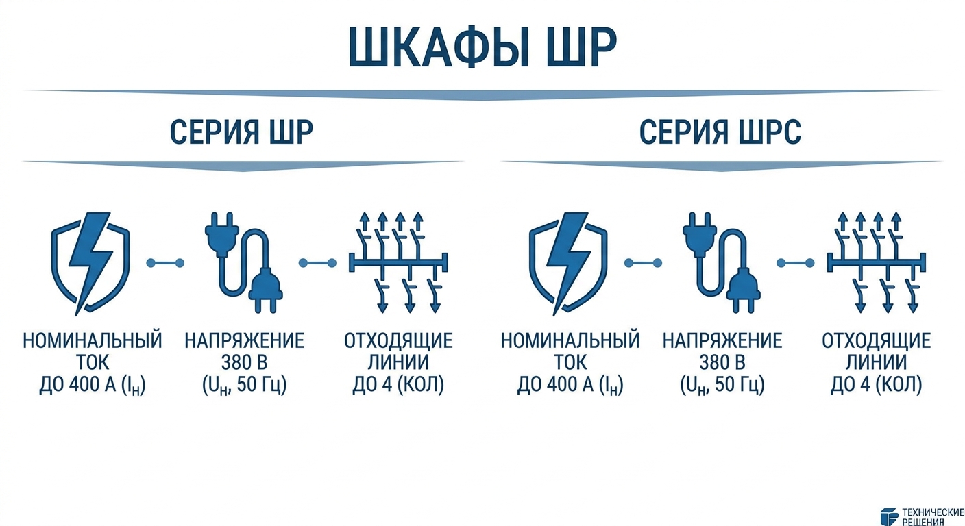Шкафы распределительные ШР и ШРС: ток до 400 А