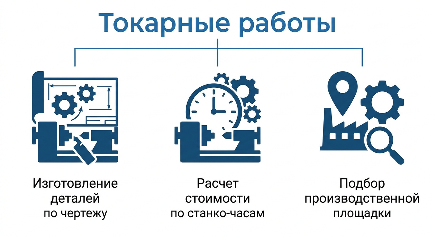 Токарные и фрезерные работы: деталь по чертежу