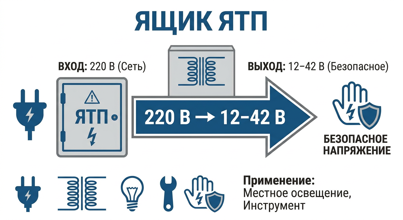 ЯТП: понижение 220 В до безопасных 12-42 В